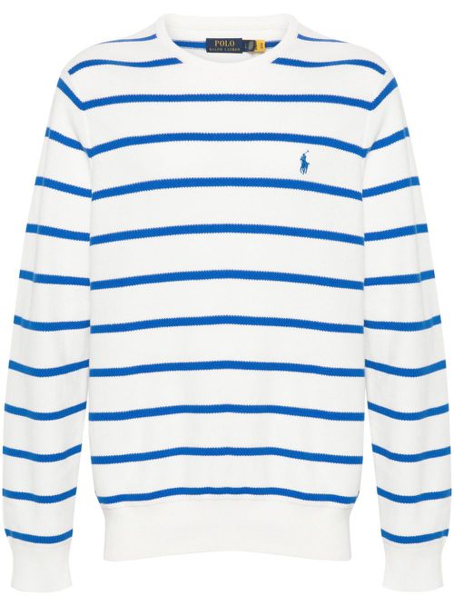 Polo Pony striped jumper - White
