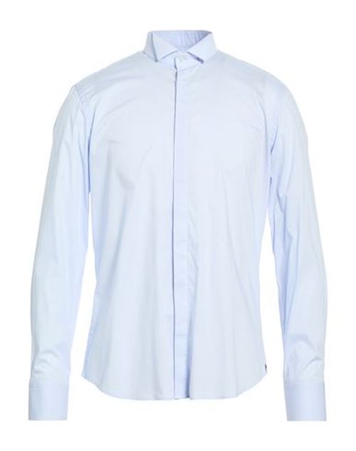 Man Shirt Sky blue Size 16 Cotton, Elastane