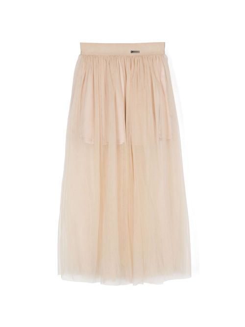 Logo-plaque tulle skirt - Neutrals