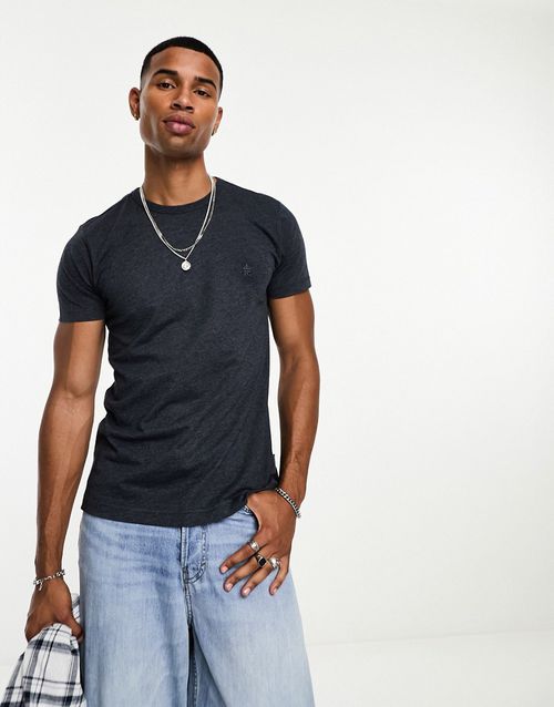 Crew neck t-shirt in navy melange