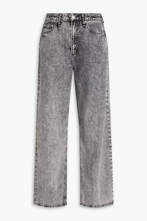 Logan acid-wash high-rise wide-leg jeans - Gray - 32
