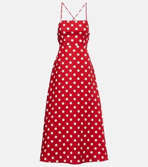 Lori polka-dot linen maxi dress