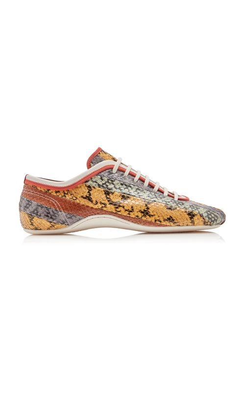 Panelled Leather Ballerina Sneakers - Moda Operandi
