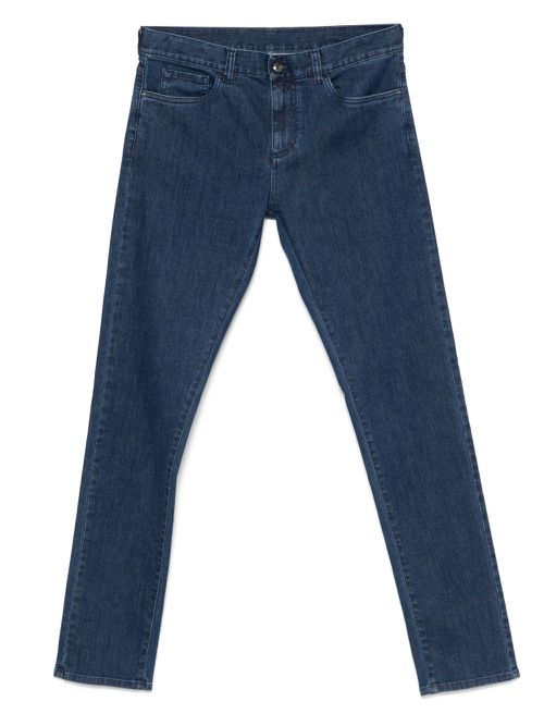 Canali logo-patch jeans - Blue