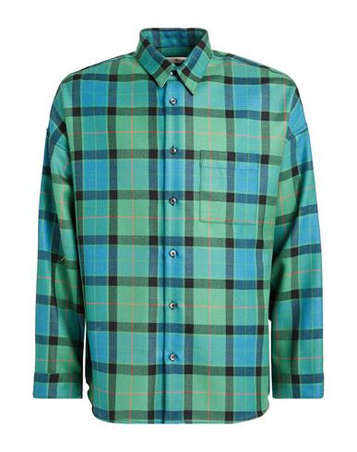 Man Shirt Emerald green Size 36 Virgin Wool