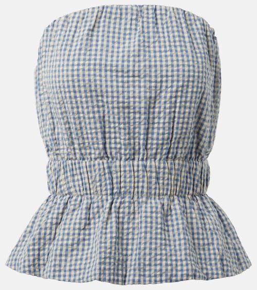 Aurelia gingham strapless cotton top