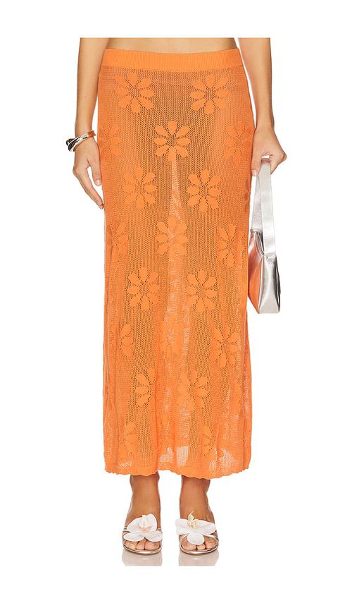 ASTA RESORT Bruna Crochet Skirt in Orange.  XL. Also in L, M