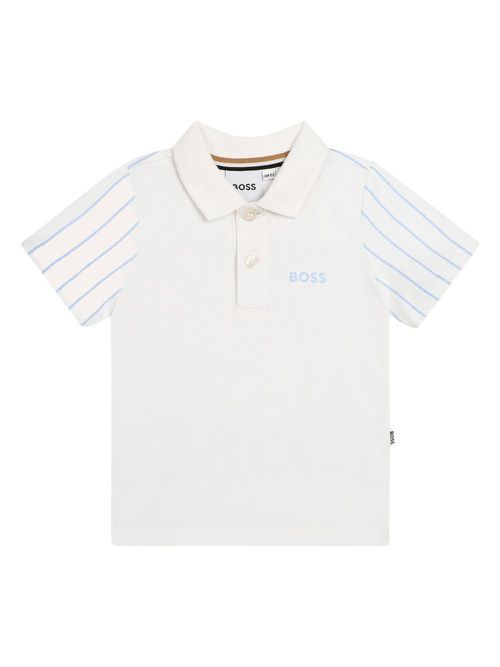 Logo-print cotton polo shirt - White