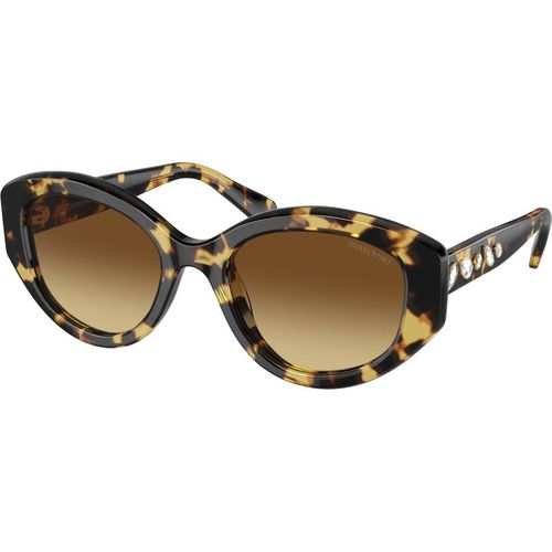 Swarovski Woman Swarovski SK6005 100913 Sunglasses Acetate Turtle Brown Geometric Normal Shaded