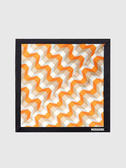 Missoni - Silk scarf with printed logo, Women, Multicoloured, : UNIC