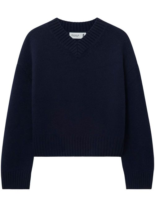 V-neck cashmere jumper - Blue