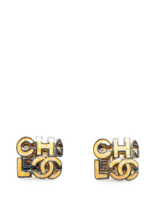 2000 Logo Push Back costume earrings - Gold