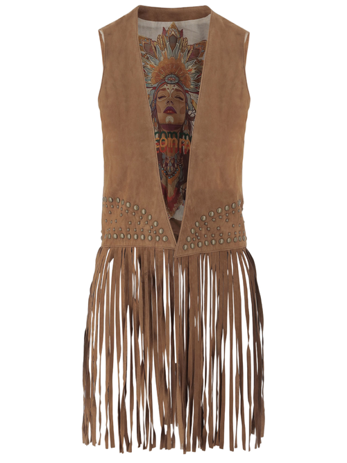 Suede Vest With Fringes