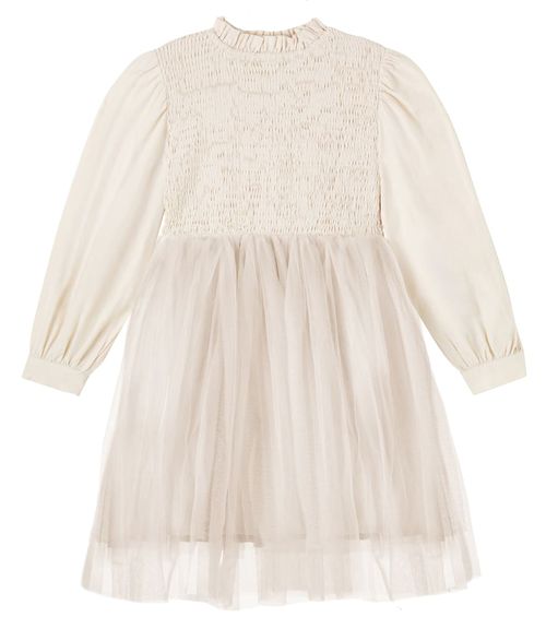 Janice shirred tulle dress