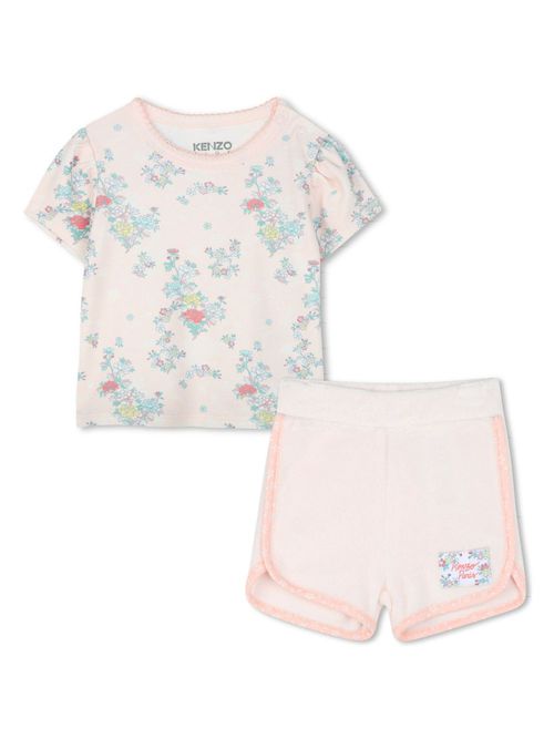 Floral-print T-shirt and shorts set - Pink