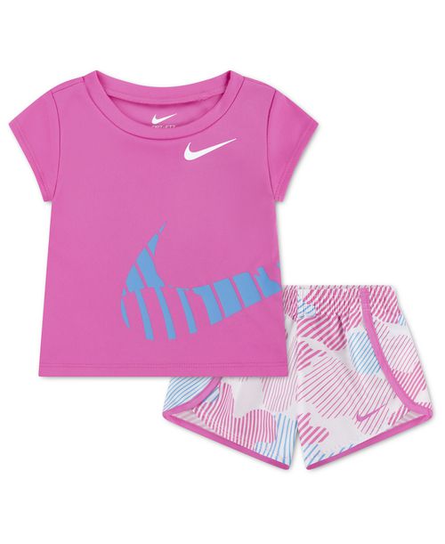 Baby Girls' Printed Sprinter Short-Sleeve T-Shirt & Shorts, 2-Piece Set - Light Magenta