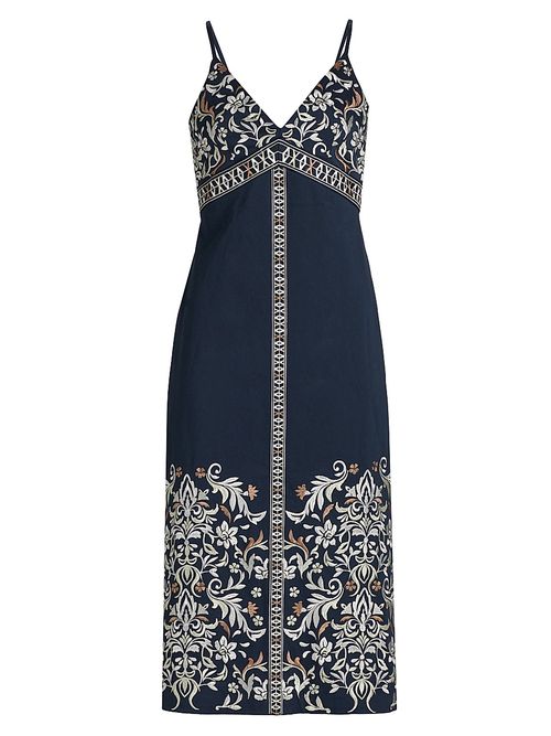Women's Constanza Embroidered Stretch-Cotton Midi-Dress - Neutral Playa