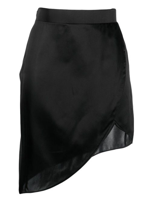 Rendez-Vous asymmetric silk skirt - Black