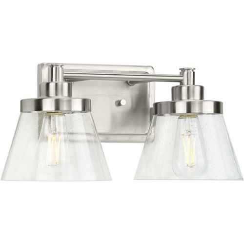 Brushed Nickel Two Light Bath Bracket from the Hinton Collection