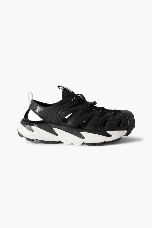 Hopara cutout rubber-trimmed mesh sandals - Black - US 8.5