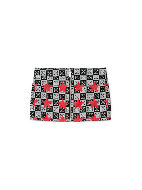 Printed Star Denim Skirt