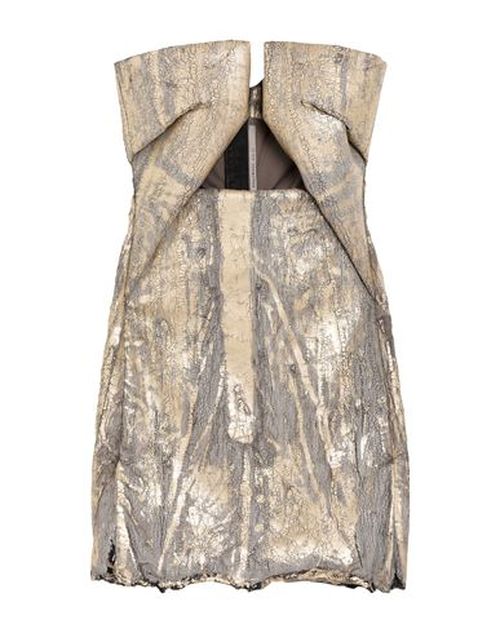 Woman Mini dress Gold Size 4 Cotton, Elastomultiester, Rubber