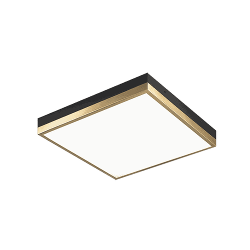 Black Aged Gold Brass One Light Flush Mount from the Tux Collection