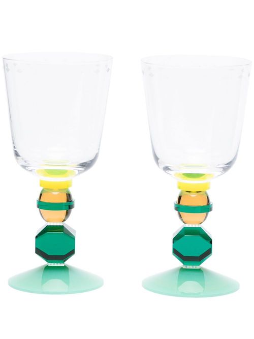 Mayfair short crystal set of two glasses - White