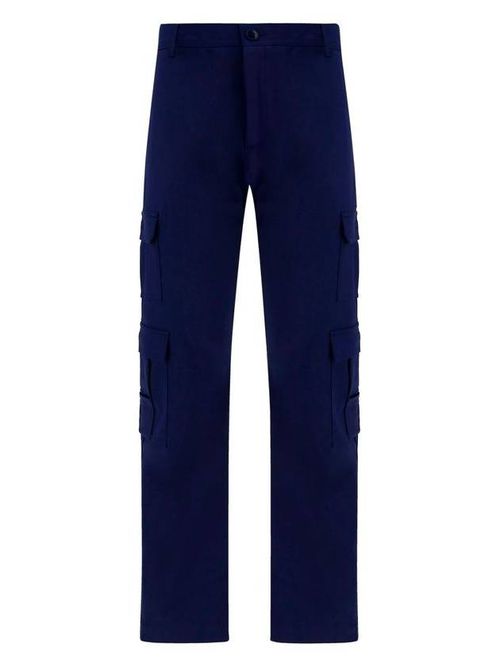 Straight-leg cargo trousers - Blue