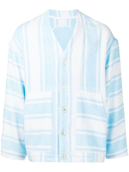 Striped cotton cardigan - Blue