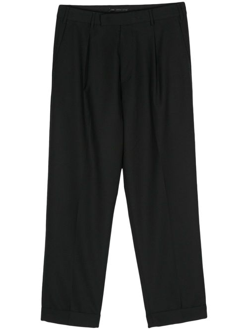 Pleat-detail tailored trousers - Black