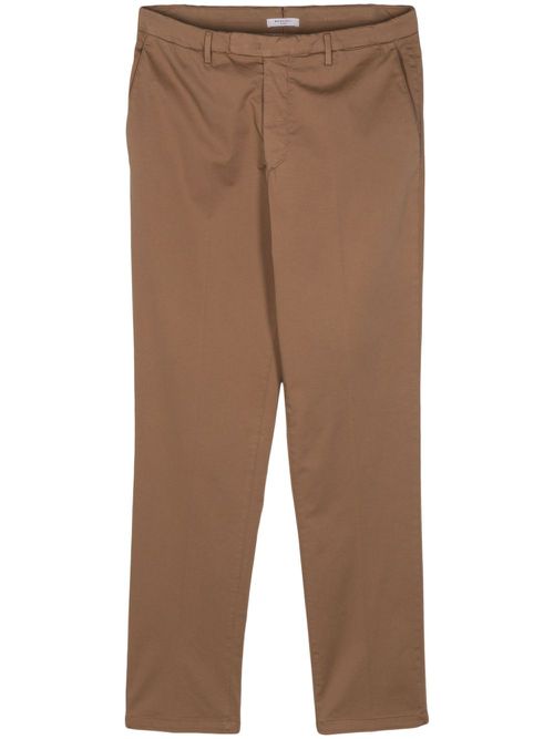 Pressed-crease straight-leg trousers - Brown
