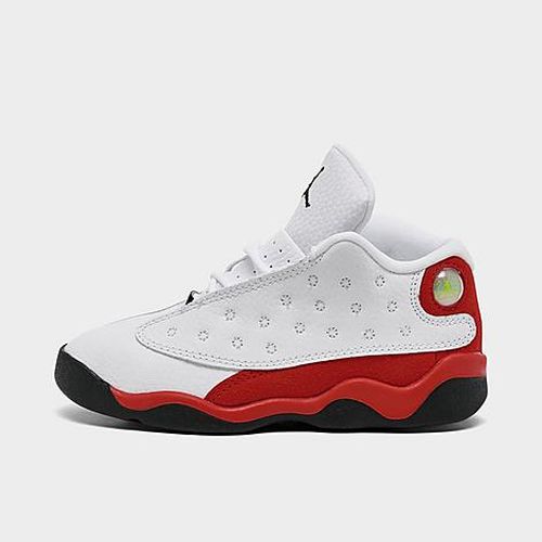 Kids Toddler Air Retro 13 Basketball Shoes in White/Black/True Red