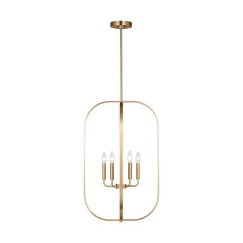Satin Brass Chandelier from the Loretto Collection