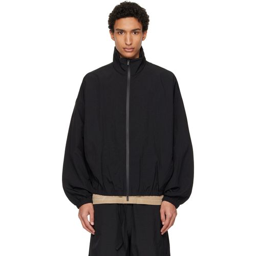 Black Nylon Ripstop Tech Track Jacket