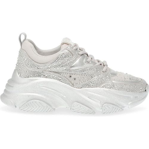 Steve Madden Womens Privy 751 Sneakers - Silver Fabric