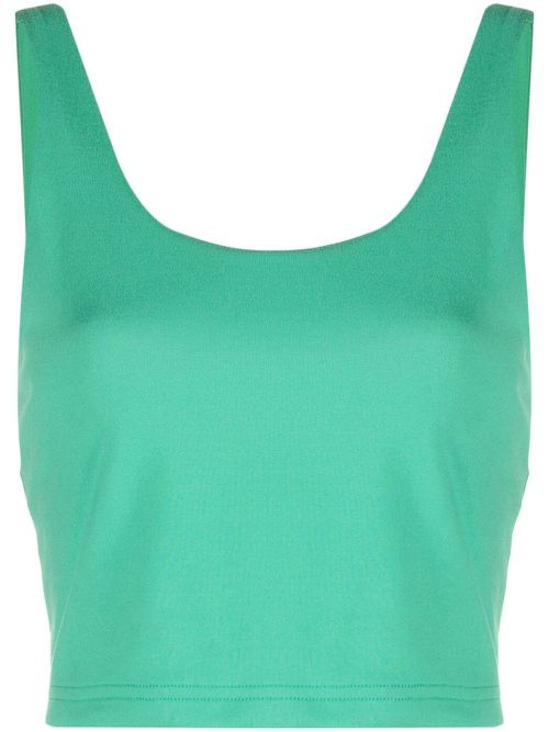 Scoop-neck cropped tank top - Green