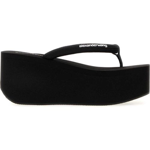 Alexander Wang Black Fabric Jenna Thong Slipper