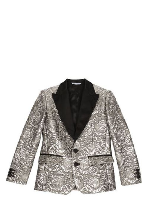 Dolce & Gabbana Kids Single-Breasted Foiled Jacquard Jacket