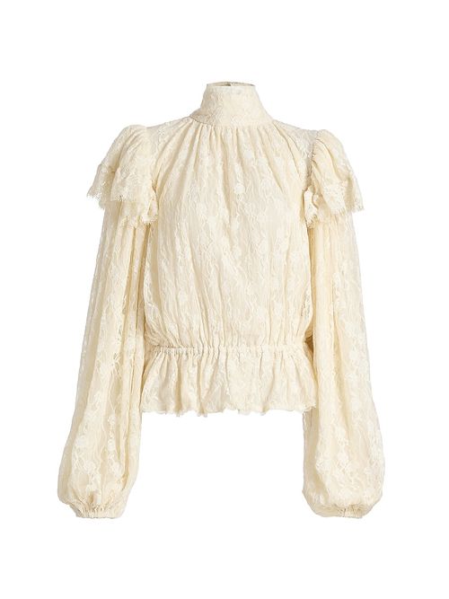 Women's Outlander x Jaycie Lace Peplum Top - Tea Stain