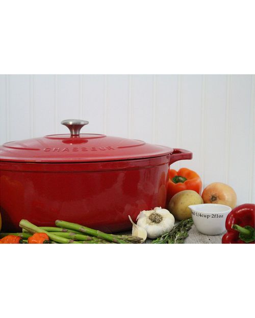 7.25qt Red French Enameled Cast Iron Dutch Oven
