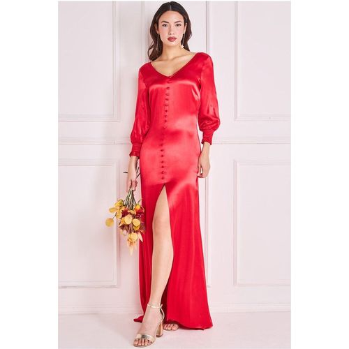 Satin Viscose Front Split Maxi