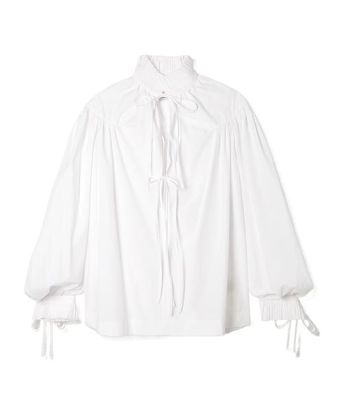 Tie-up ruffled shirt