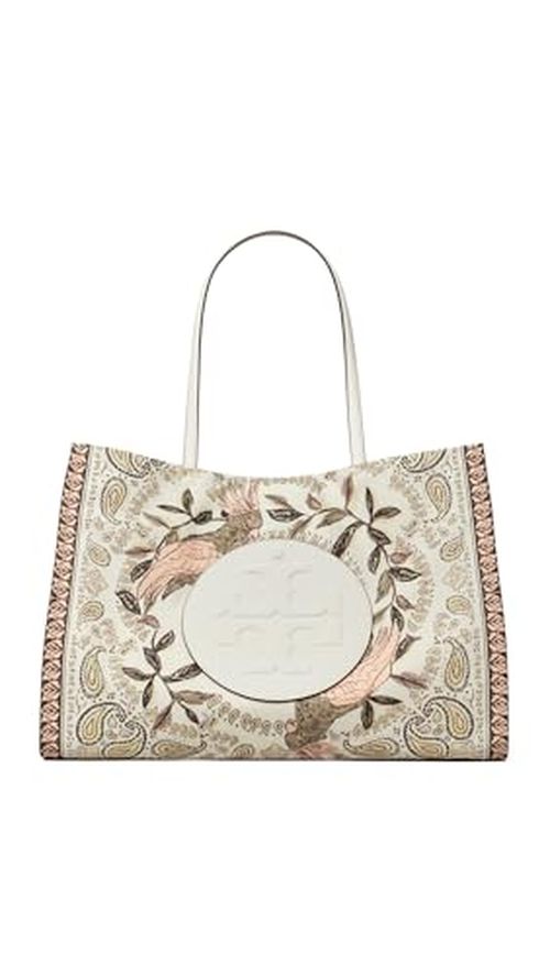 Tory Burch Women's Ella Printed Tote, Pink Cockatoo, One Size