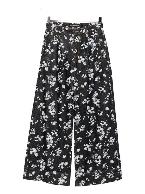 Orchid-printed denim jeans - Blue