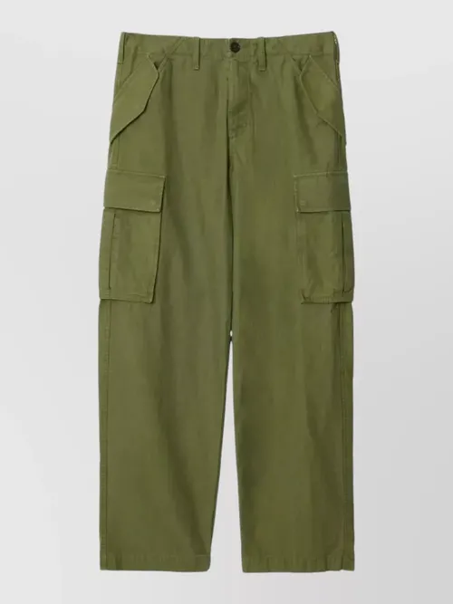Burberry - cotton cargo trousers adjustable waist design