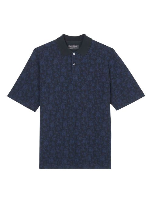 Floral-print polo shirt - Blue
