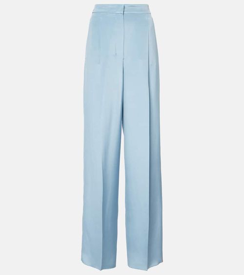 Origano high-rise silk wide-leg pants
