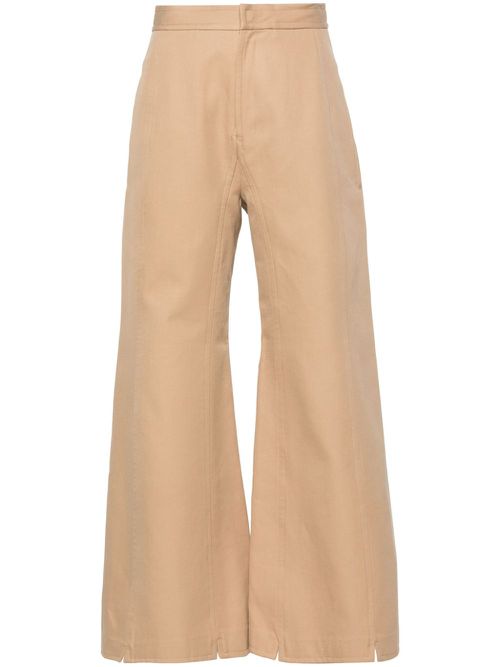 Tegola seam-detail flared trousers - Neutrals