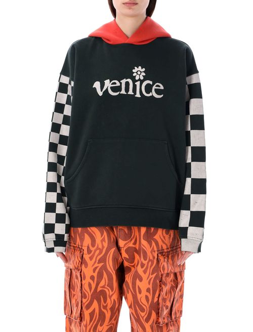 Venice Checked Sleeves Hoodie